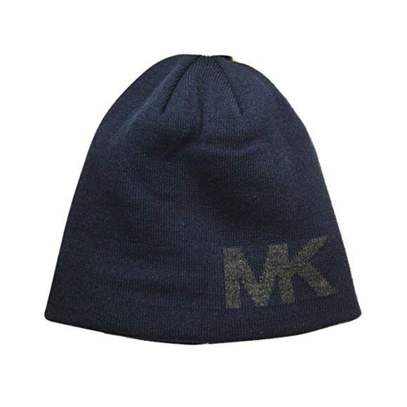 Michael Kors MK Reversible Logo Knit Beanie Hat - Picture 1 of 6